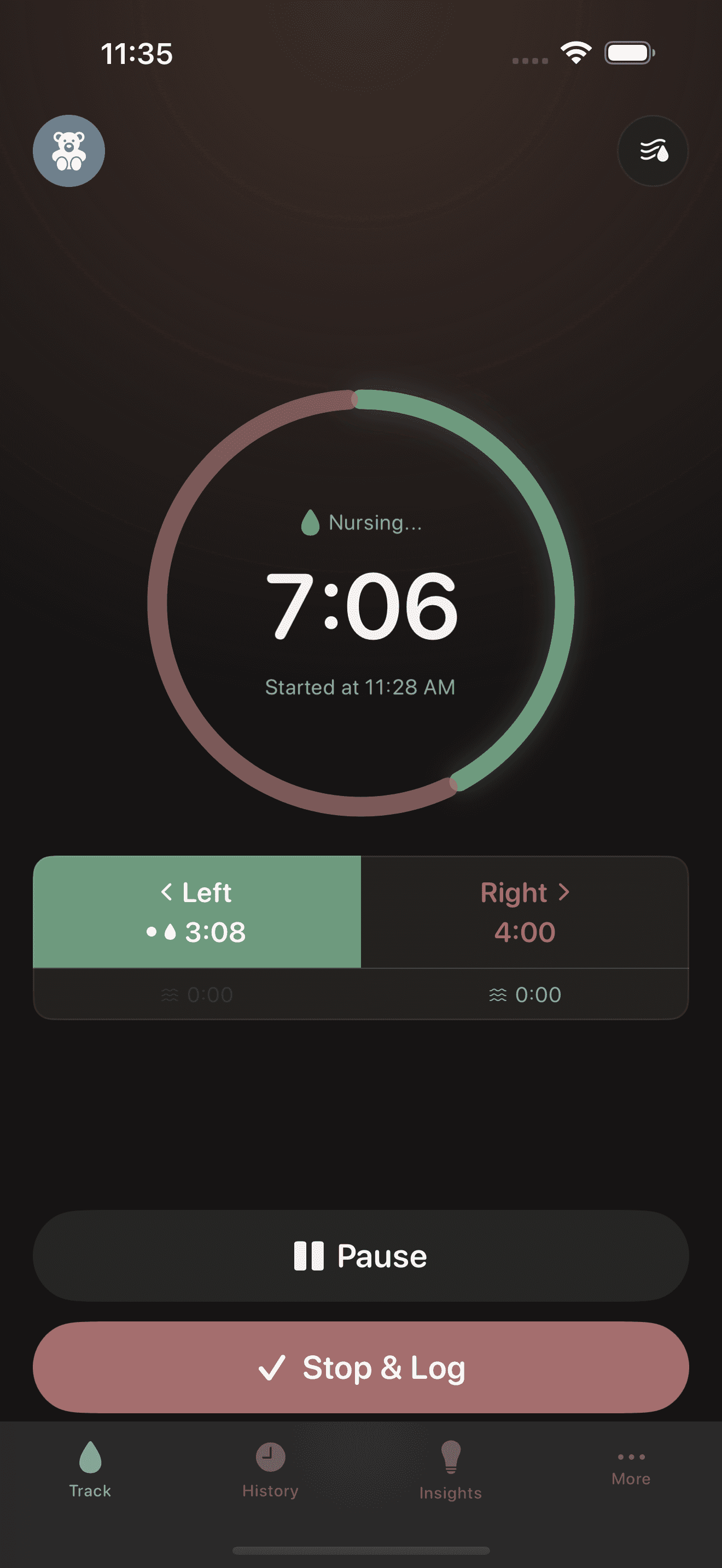 Schedule view showing day timeline with feed events, predictions, and cluster feeding badges